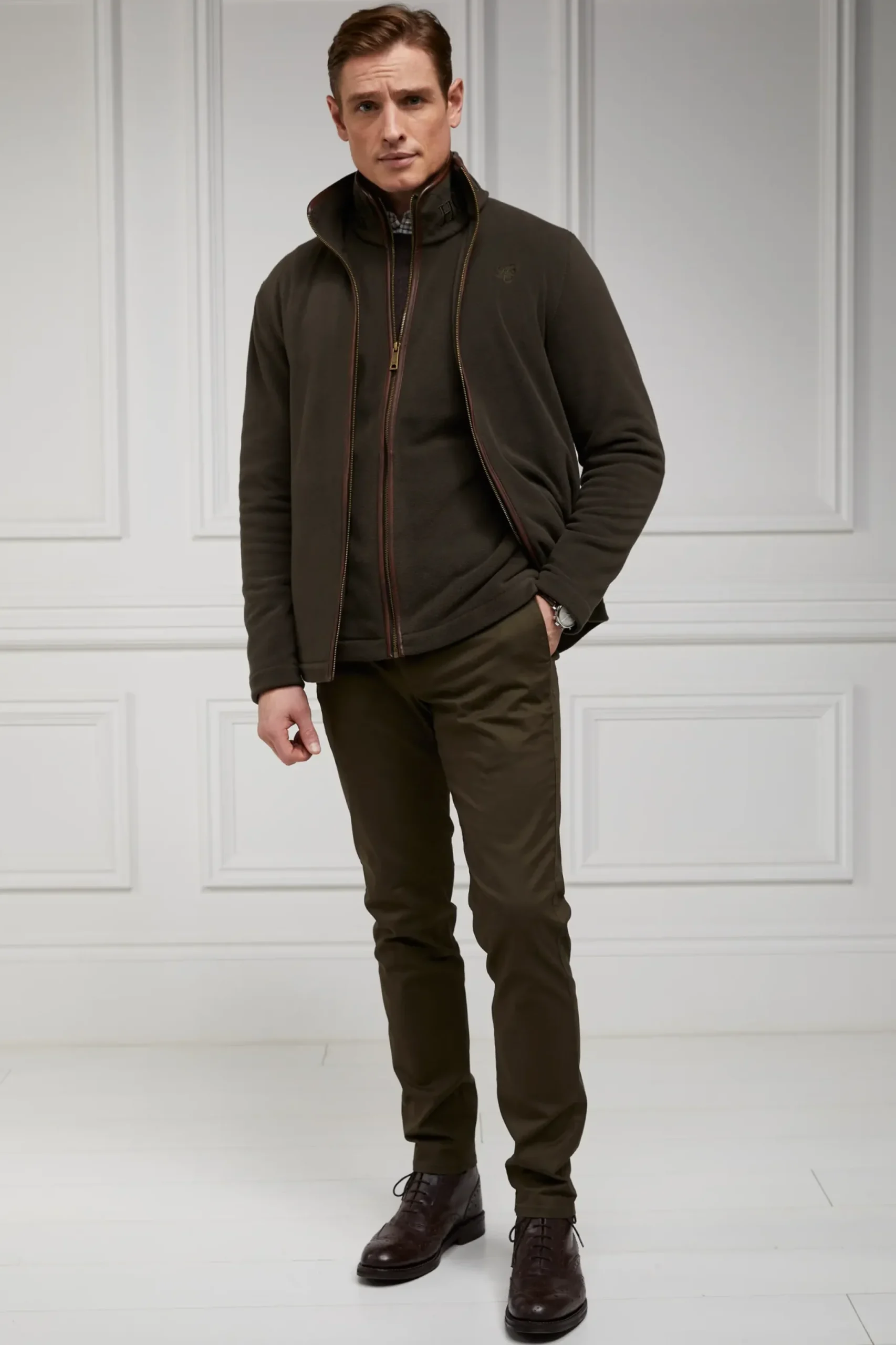 Holland Cooper Country Fleece Jacket Khaki Best