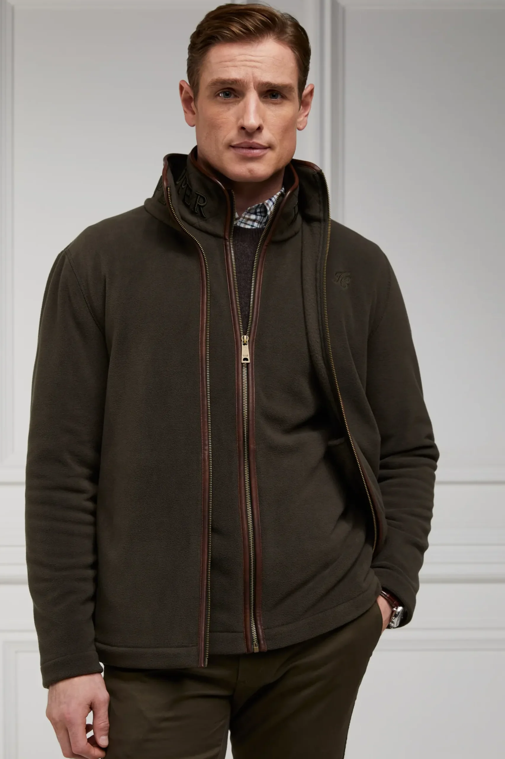 Holland Cooper Country Fleece Jacket Khaki Best