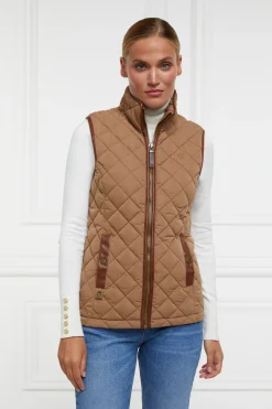 Holland Cooper Country Quilted Gilet Coffee Clearance