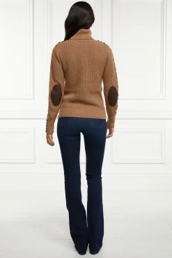 Holland Cooper Country Roll Neck Knit Caramel New