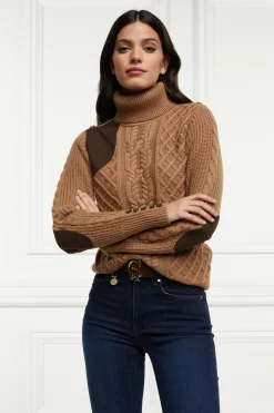 Holland Cooper Country Roll Neck Knit Caramel New