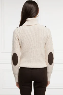 Holland Cooper Country Roll Neck Knit Oatmeal Discount