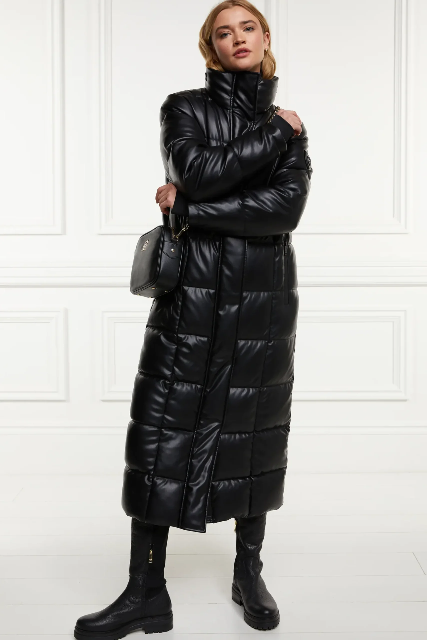 Holland Cooper Crawford Longline Coat Black New