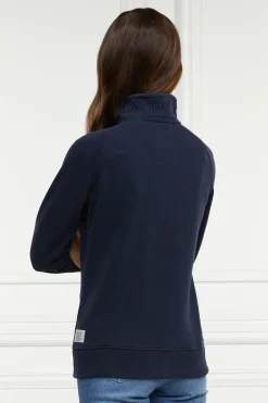 Holland Cooper Crest Zip Henley Ink Navy Discount