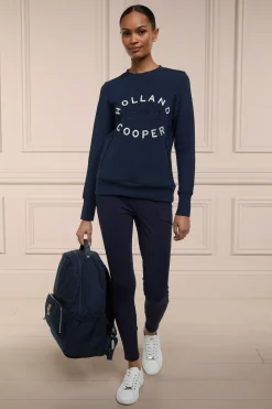 Holland Cooper Crystal Crew Neck Sweat Ink Navy Sale