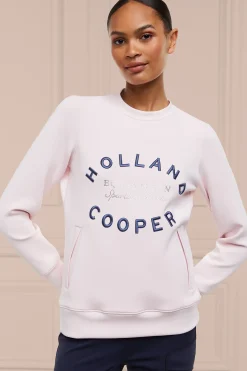 Holland Cooper Crystal Crew Neck Sweat Blush Discount