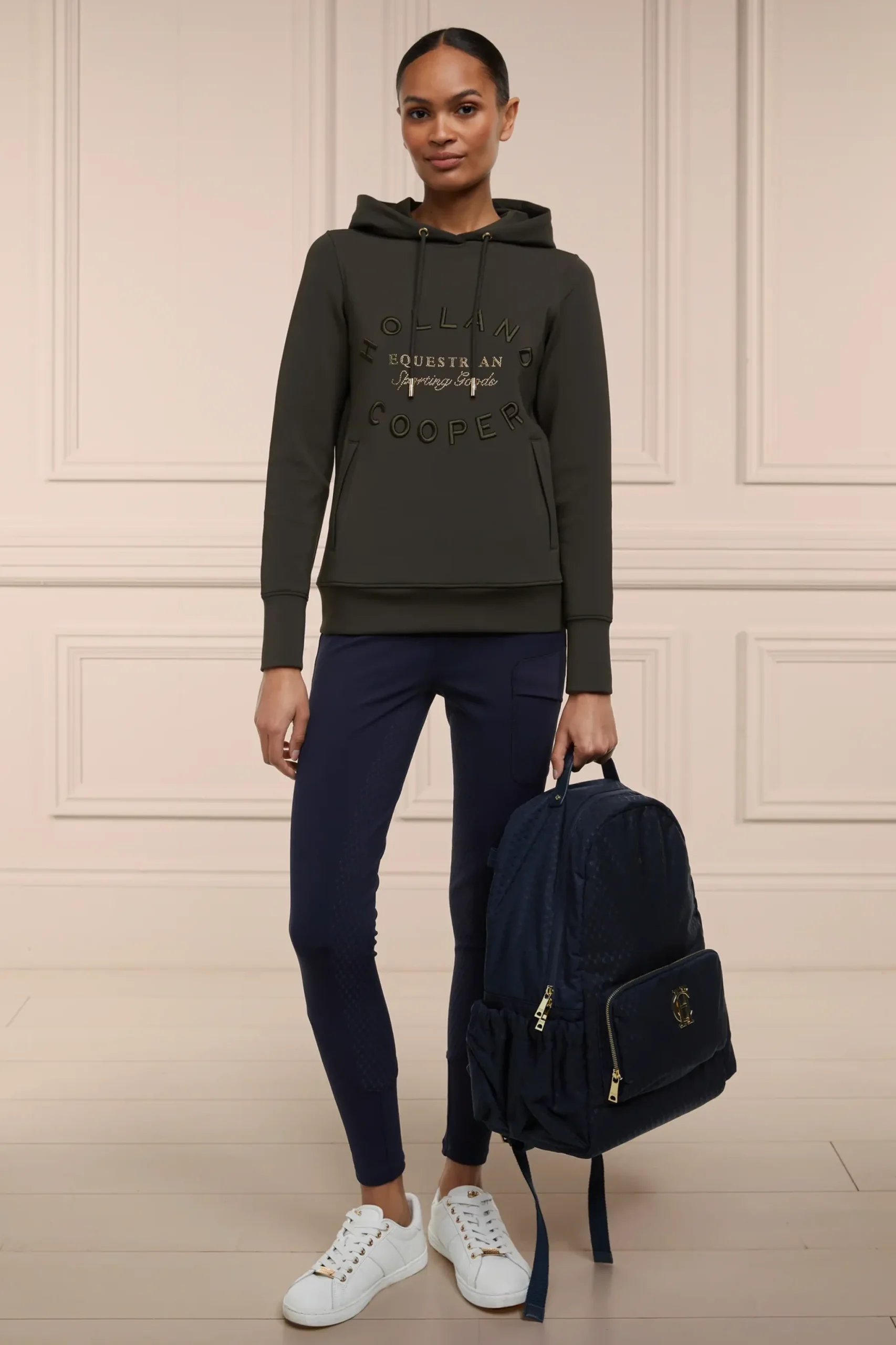 Holland Cooper Crystal Hoodie Heritage Khaki Outlet