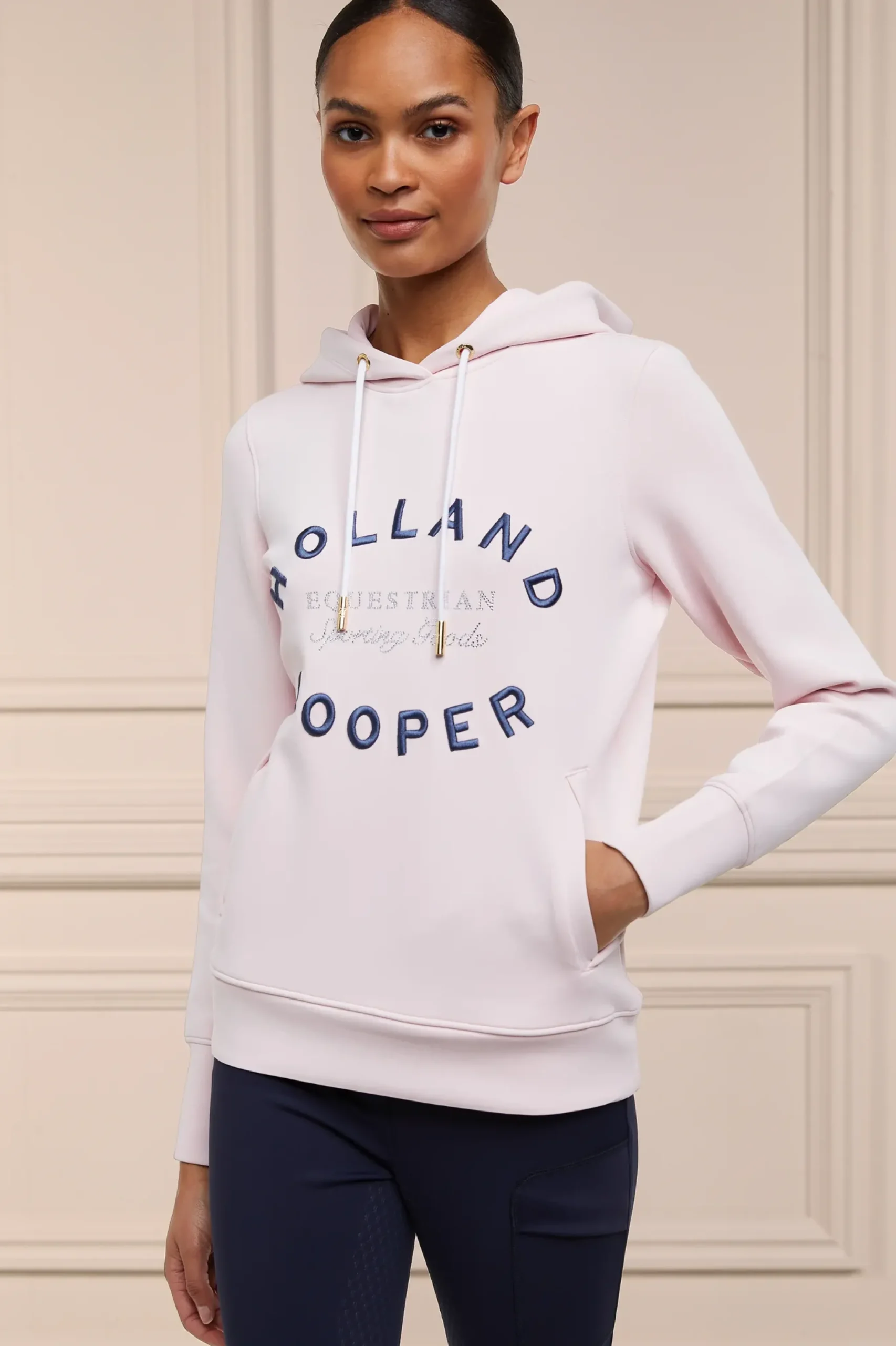 Holland Cooper Crystal Hoodie Blush