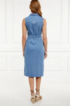 Holland Cooper Denim Sleeveless Shirt Dress Online