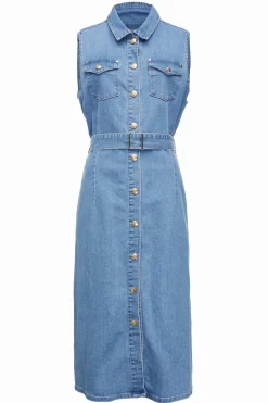 Holland Cooper Denim Sleeveless Shirt Dress Online