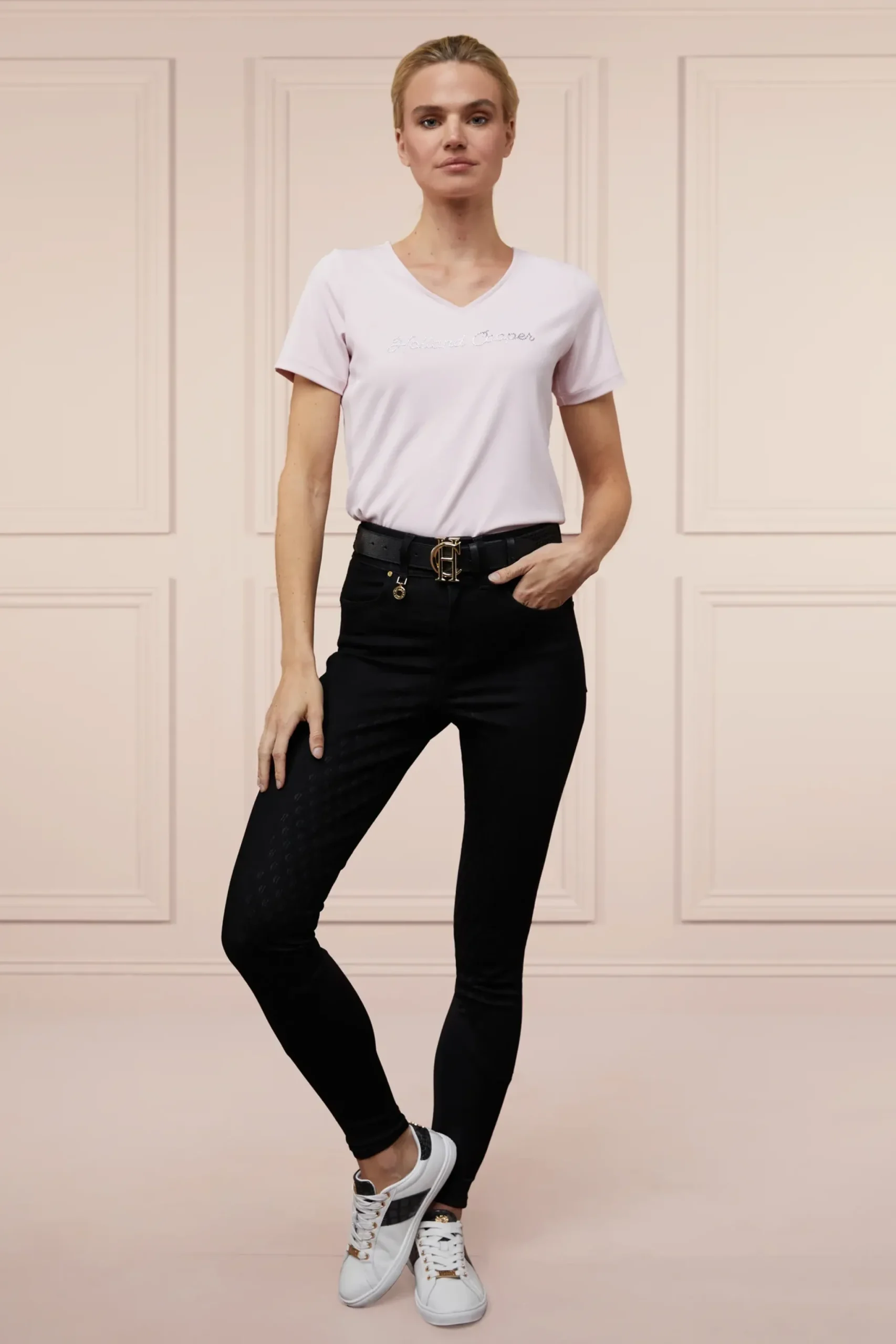 Holland Cooper Denim Thermal Full Grip Breeches Black