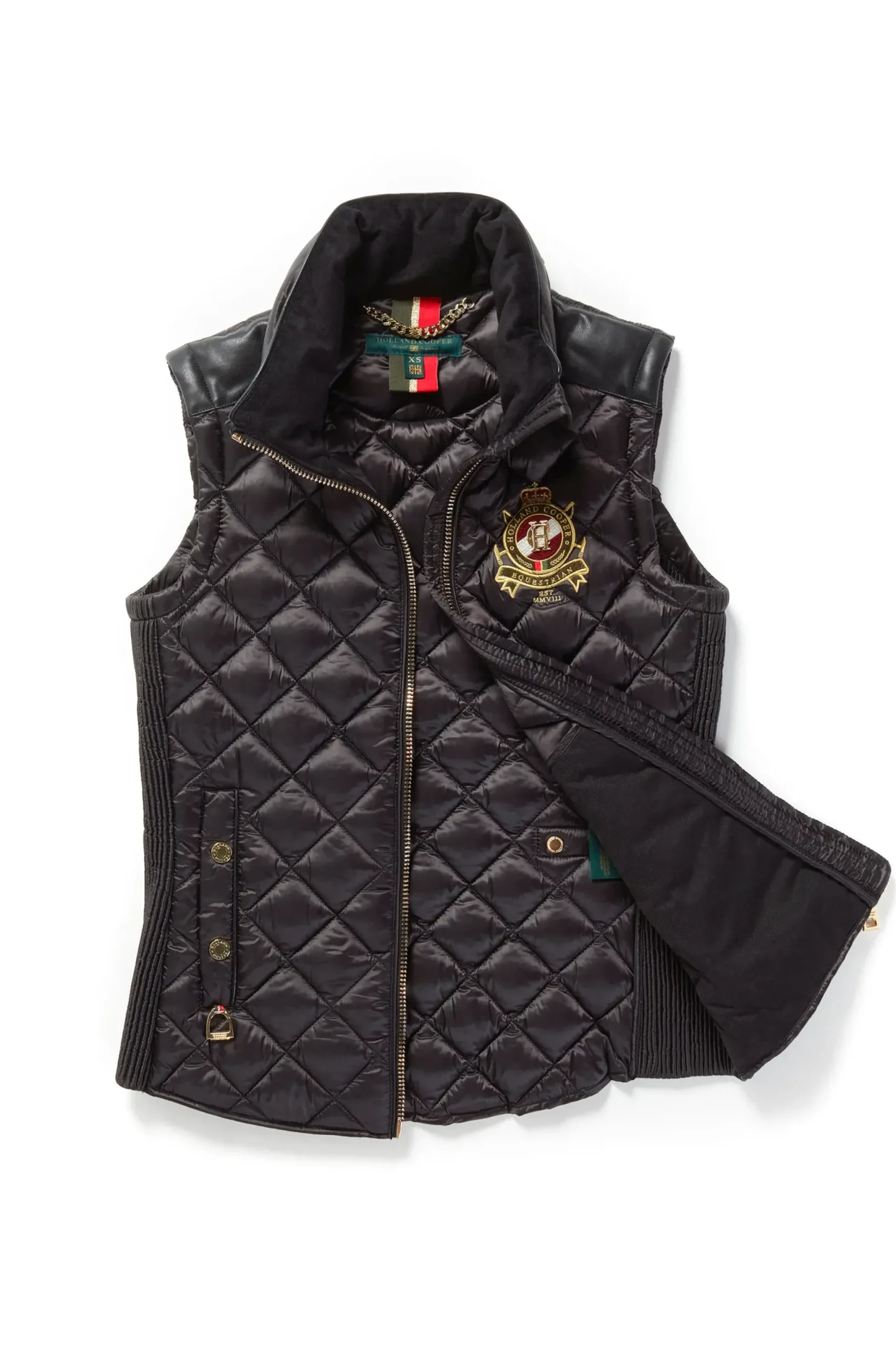 Holland Cooper Diamond Quilt Classic Gilet Black Clearance