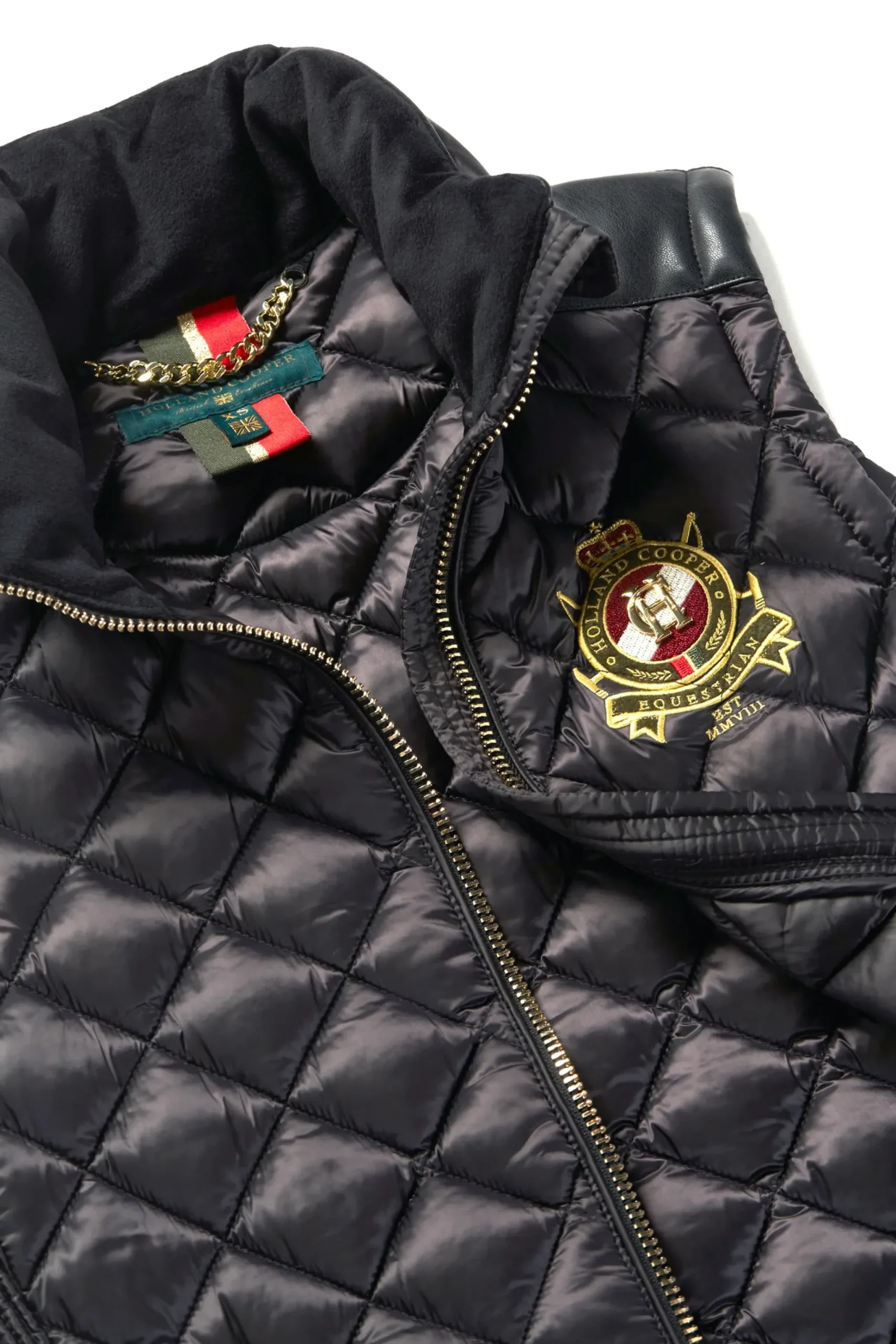 Holland Cooper Diamond Quilt Classic Gilet Black Clearance
