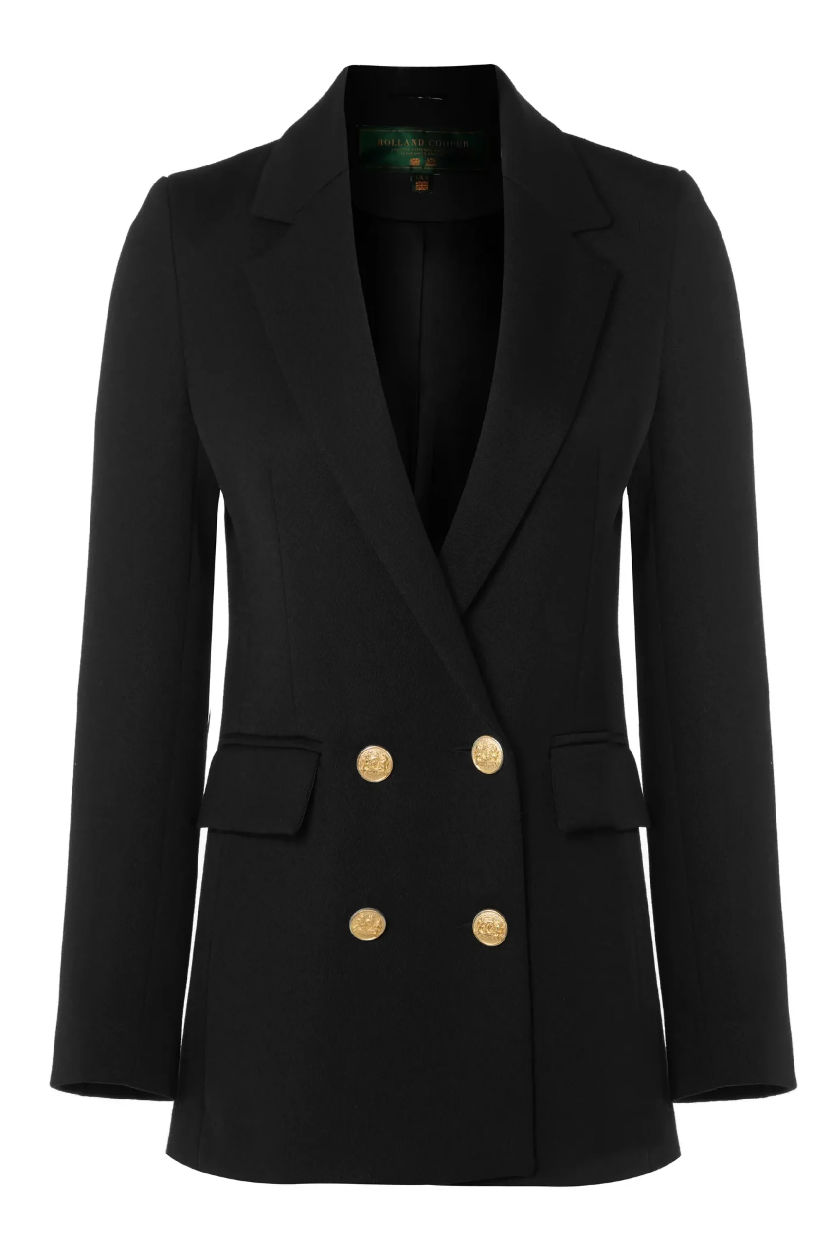 Holland Cooper Double Breasted Blazer Black Twill