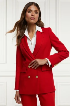 Holland Cooper Double Breasted Blazer Red Barathea Outlet