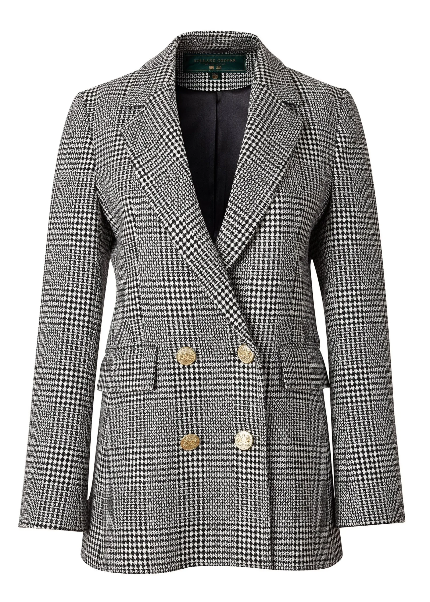 Holland Cooper Double Breasted Blazer Prince of Wales Mono Online