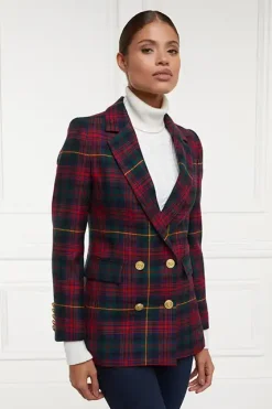 Holland Cooper Double Breasted Blazer Logan Tartan Clearance