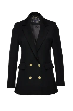 Holland Cooper Double Breasted Blazer Black Linen Sale