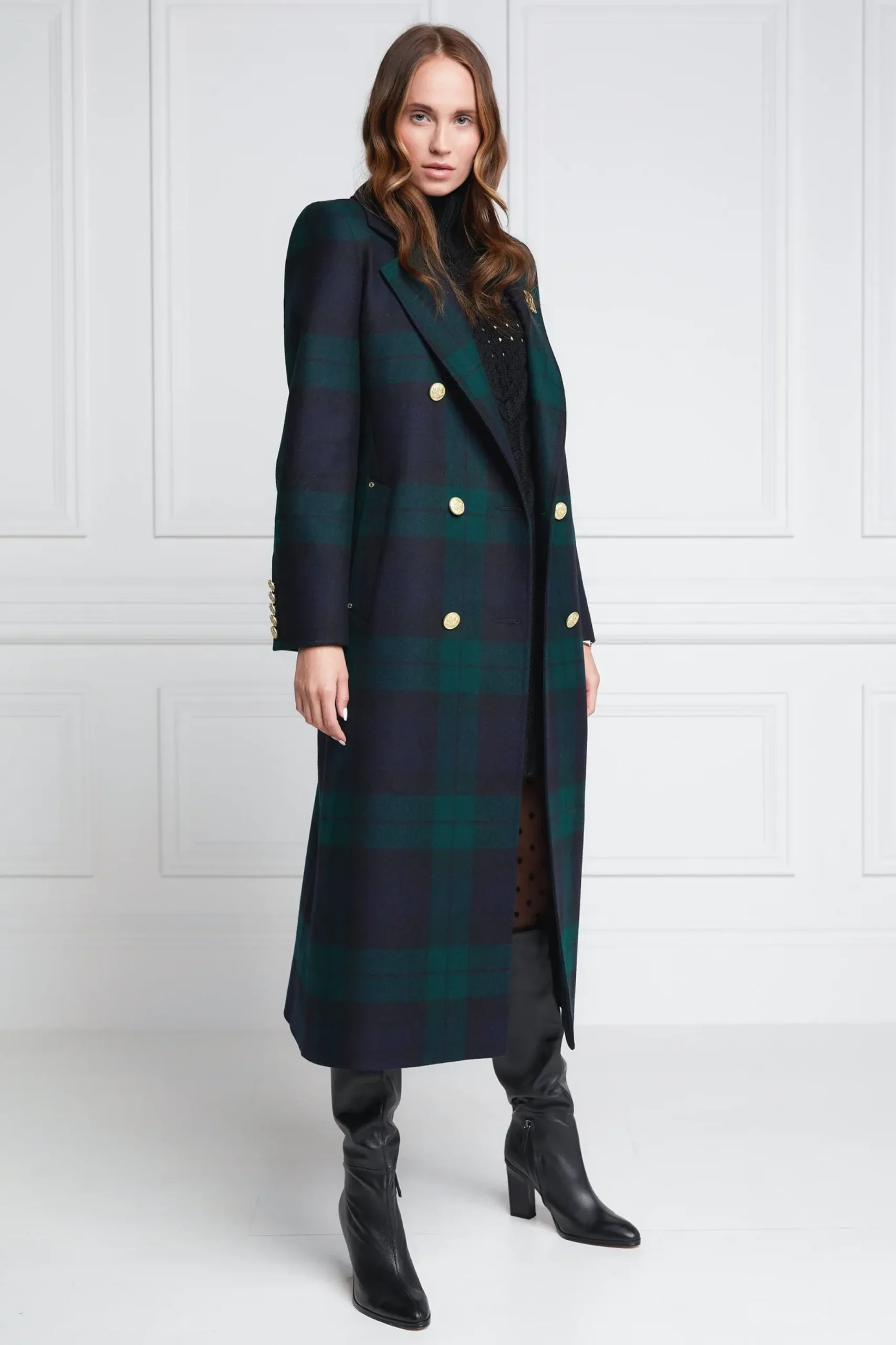 Holland Cooper Double Breasted Coat Blackwatch Best