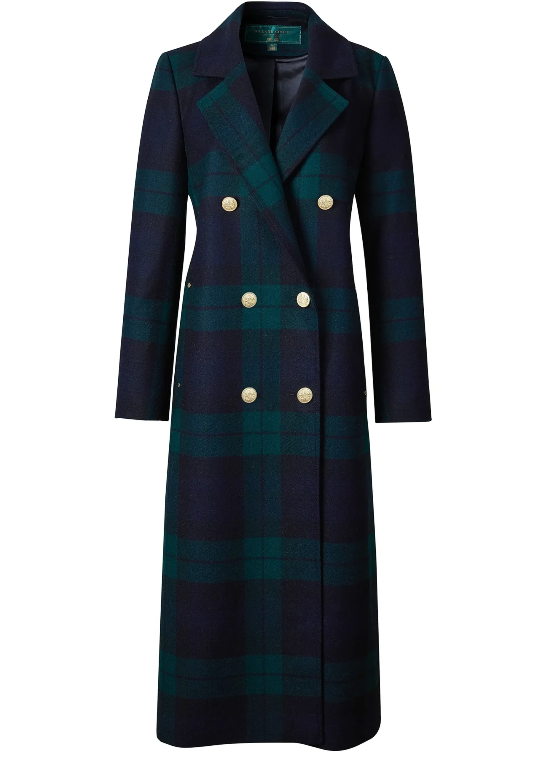 Holland Cooper Double Breasted Coat Blackwatch Best
