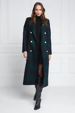 Holland Cooper Double Breasted Coat Blackwatch Best