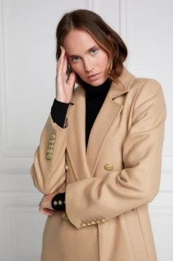 Holland Cooper Double Breasted Coat Camel Outlet