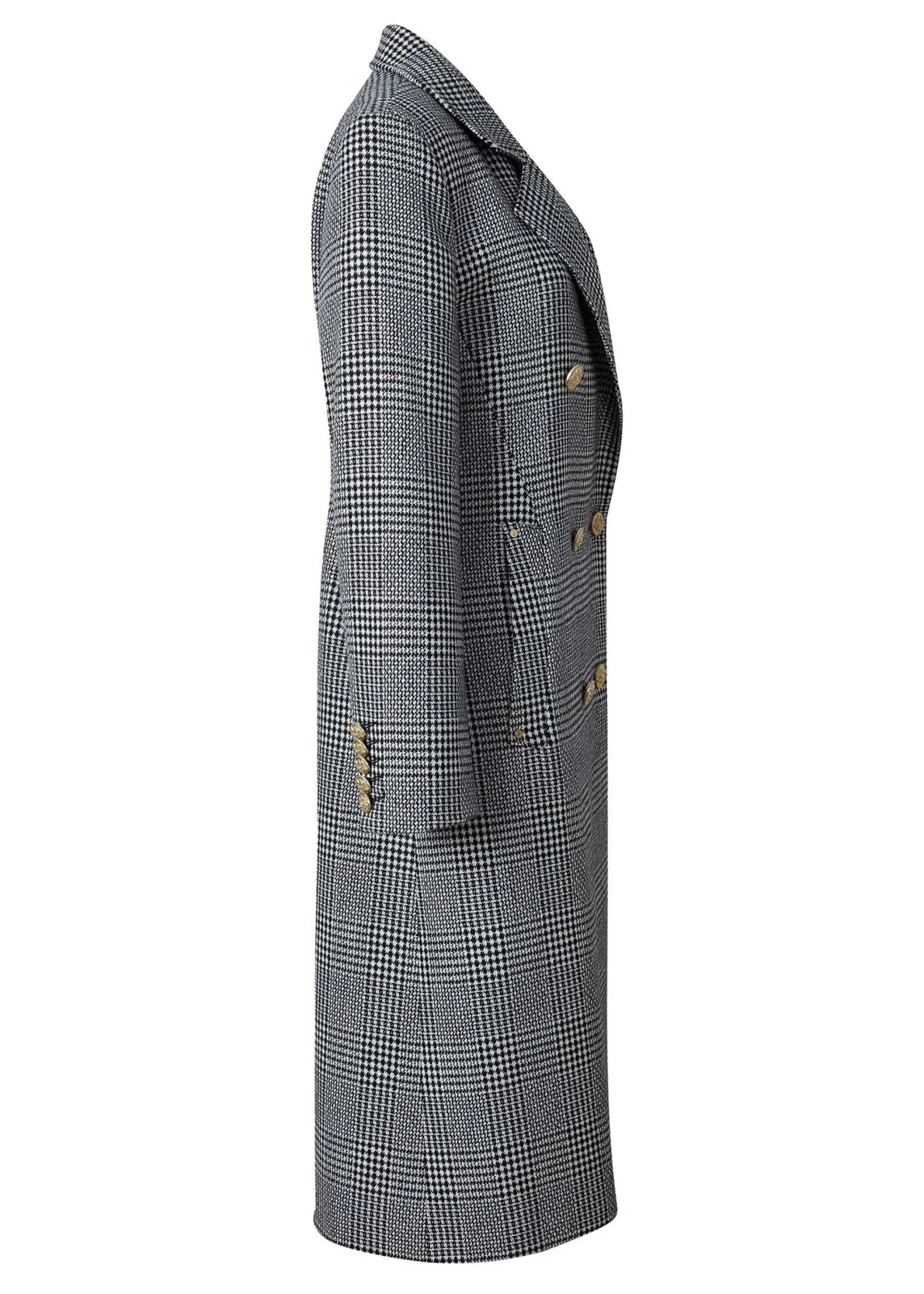 Holland Cooper Double Breasted Coat Prince of Wales Mono New