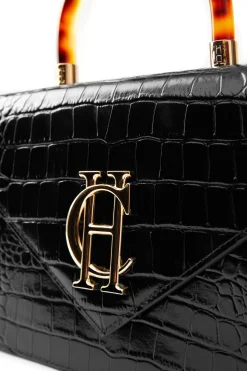 Holland Cooper Dowdeswell Bag Black Croc