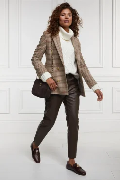 Holland Cooper Dunwick Faux Leather Pant Tobacco New
