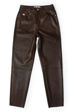 Holland Cooper Dunwick Faux Leather Pant Tobacco New