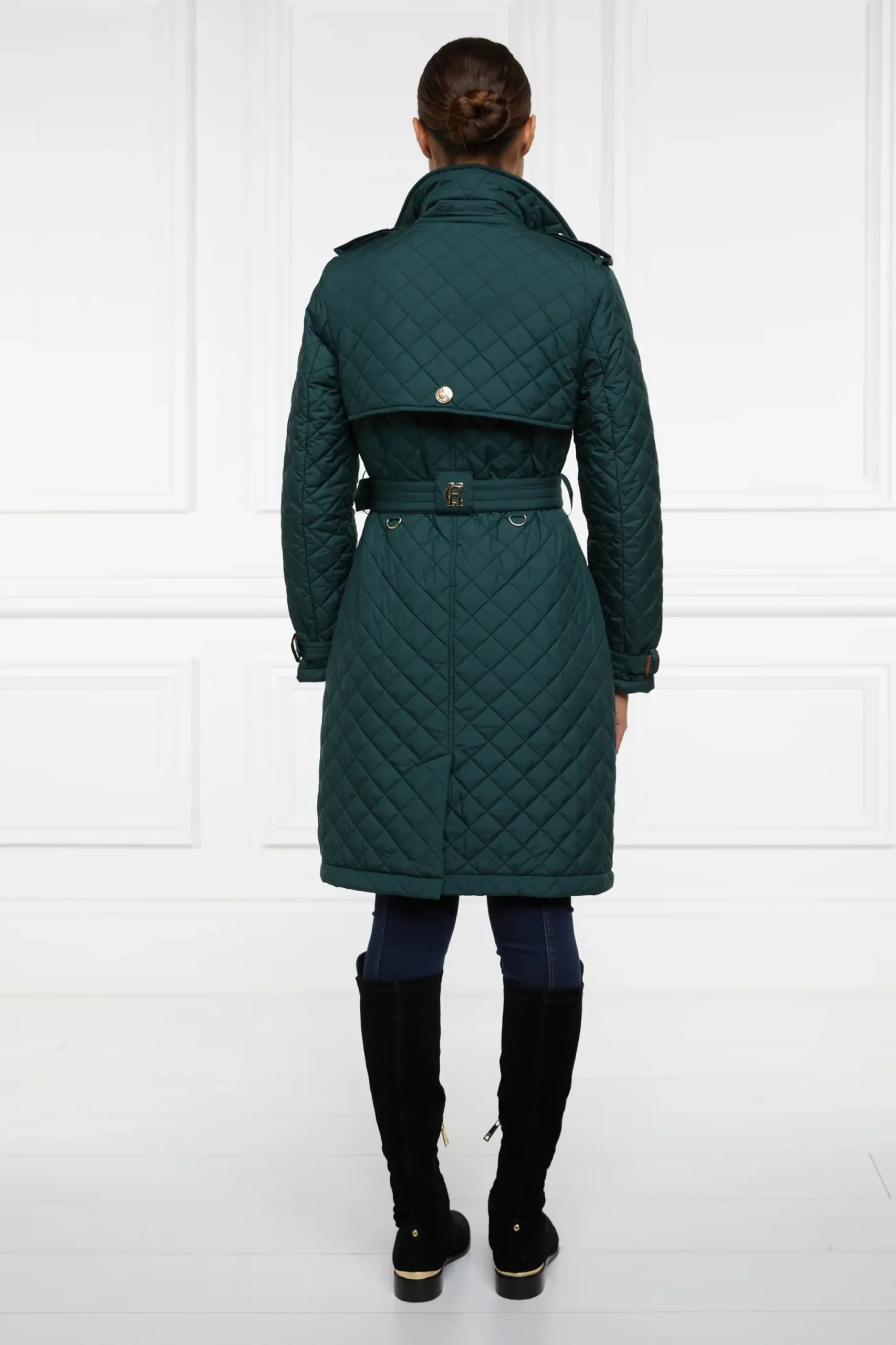 Holland Cooper Enstone Quilted Trench Coat Emerald Sale