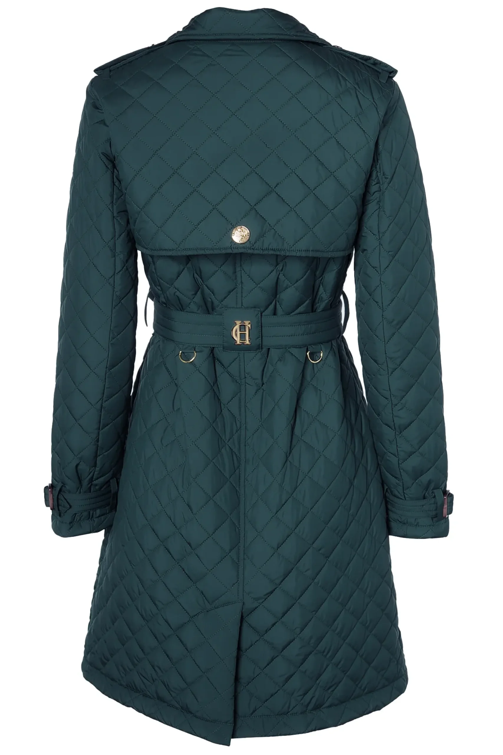 Holland Cooper Enstone Quilted Trench Coat Emerald Sale