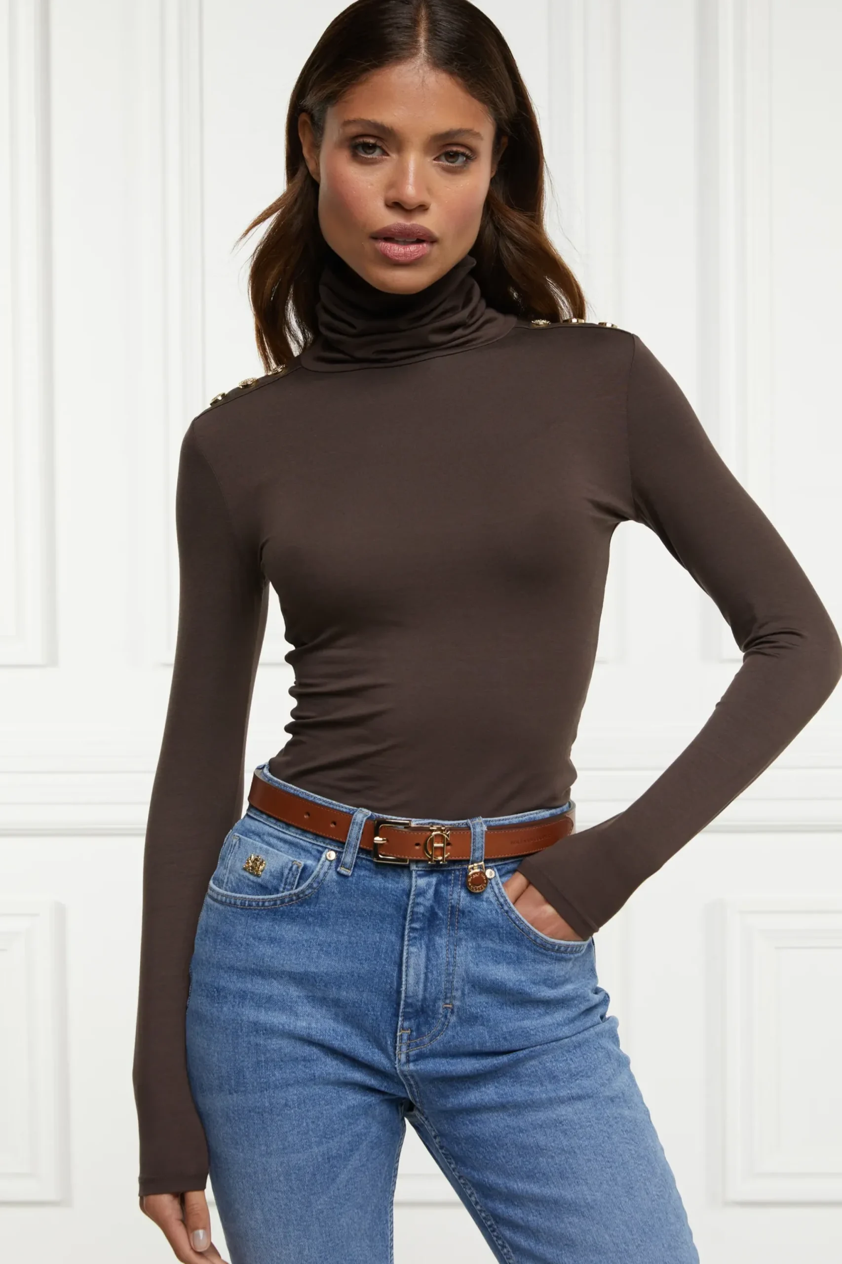 Holland Cooper Essential Roll Neck Coffee Best