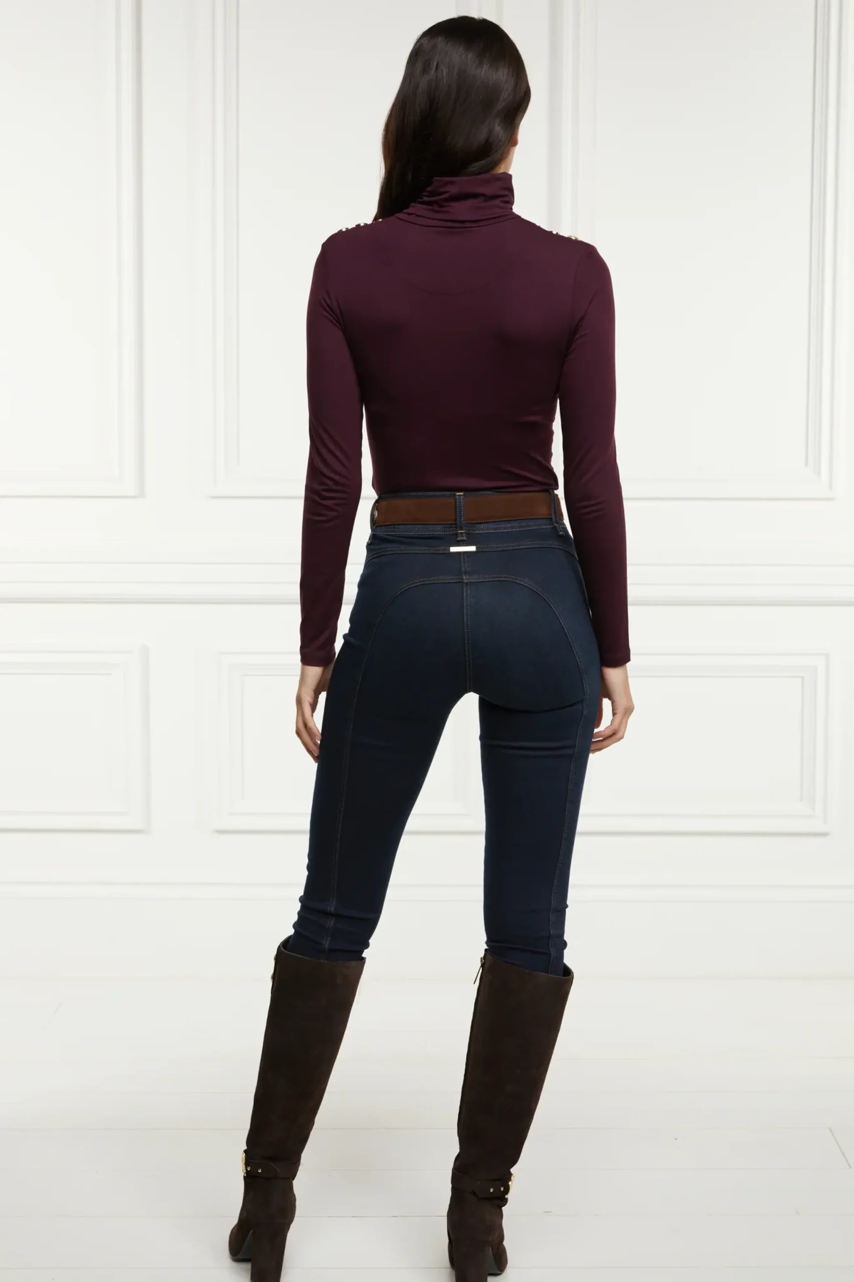 Holland Cooper Essential Roll Neck Burgundy
