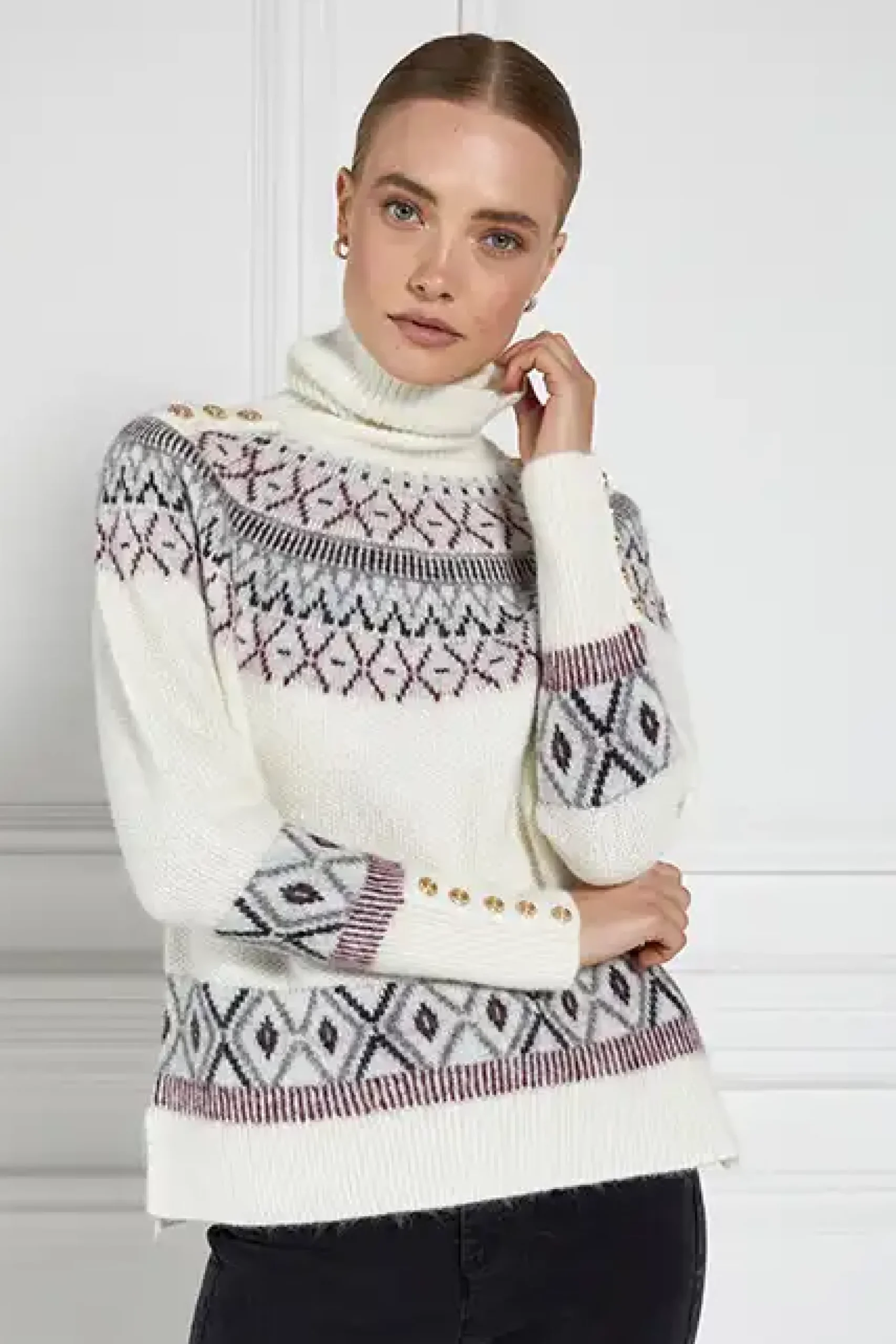 Holland Cooper Fairisle Knit Cream