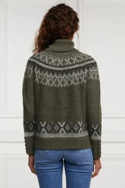 Holland Cooper Fairisle Knit Khaki New