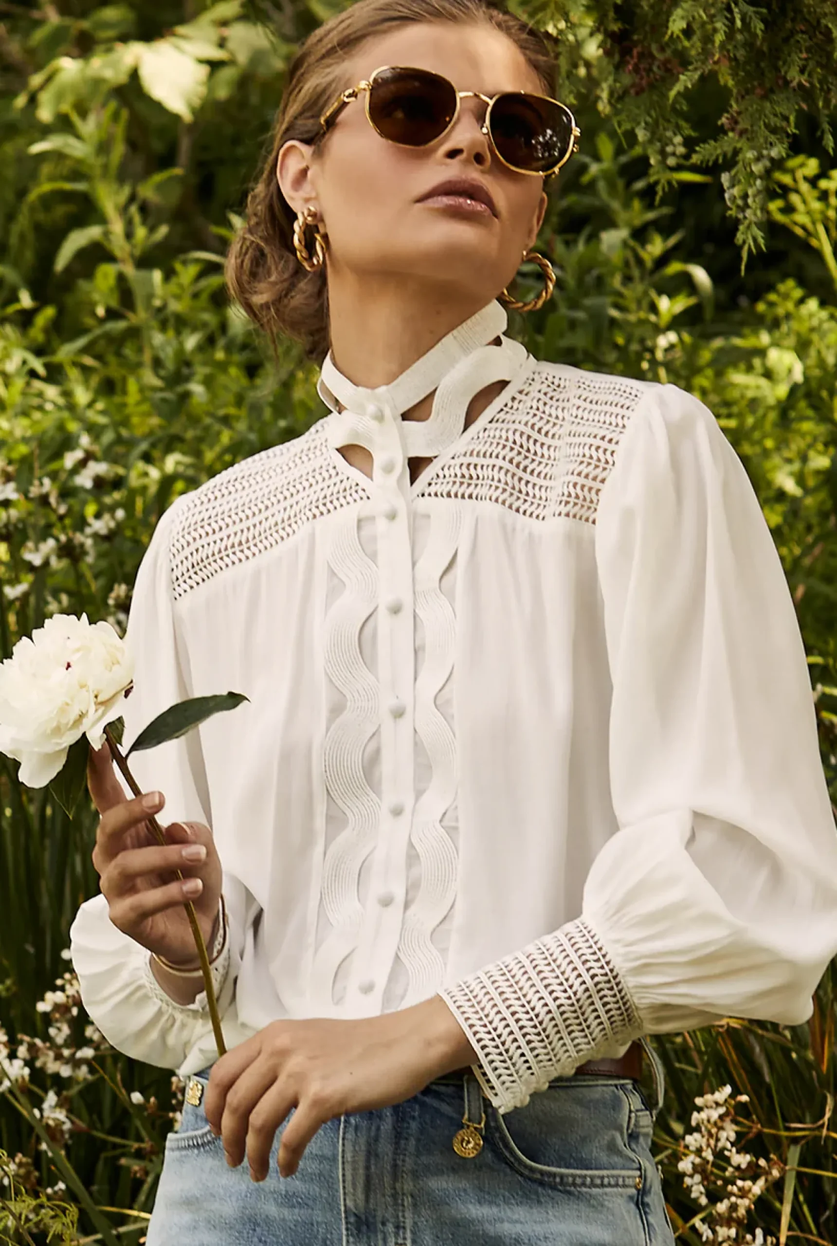 Holland Cooper Featherton Lace Shirt Hot
