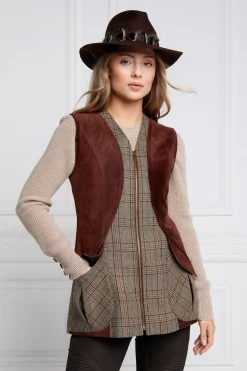 Holland Cooper Field Vest Bourbon Tweed Clearance