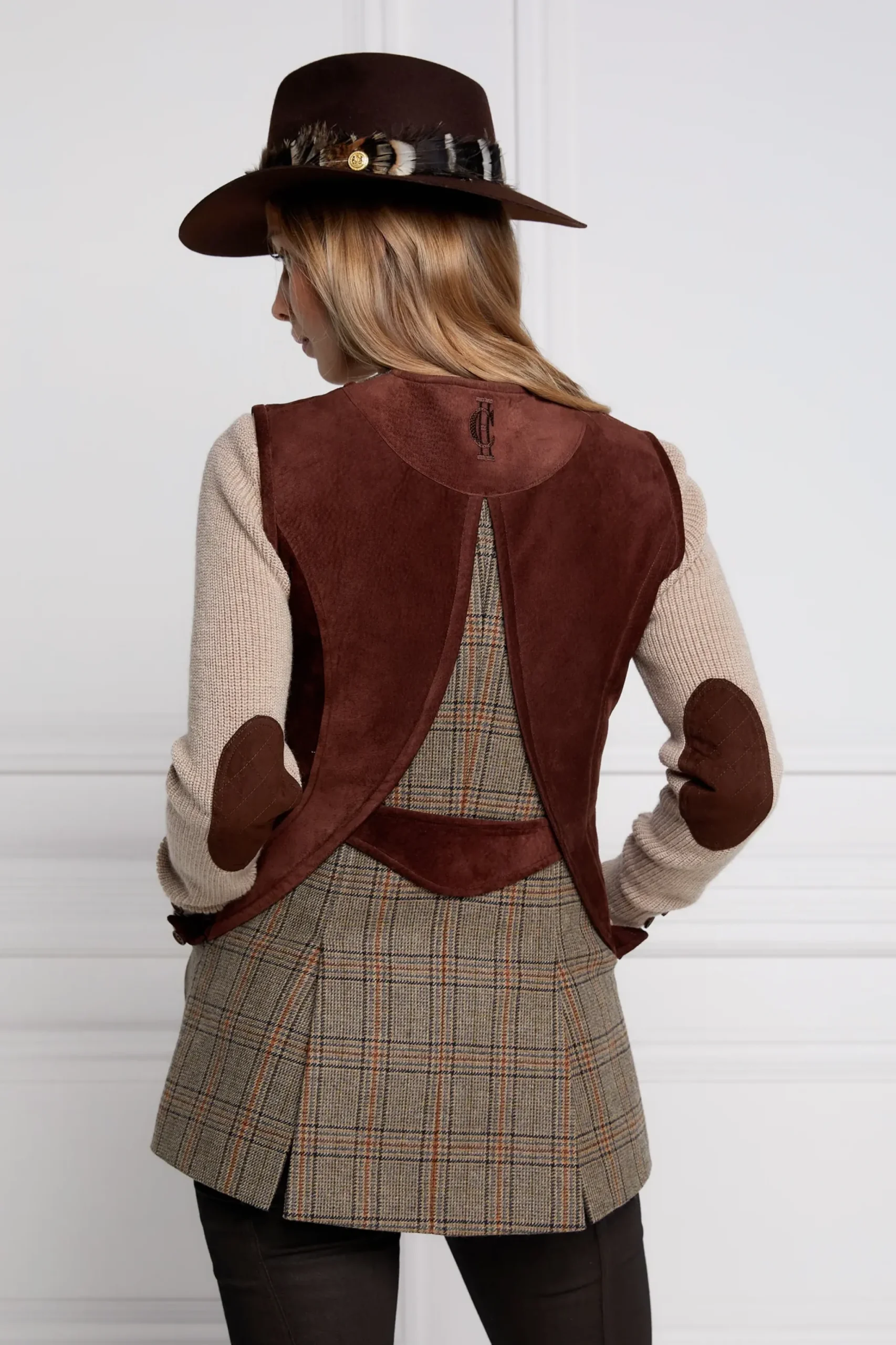 Holland Cooper Field Vest Bourbon Tweed Clearance