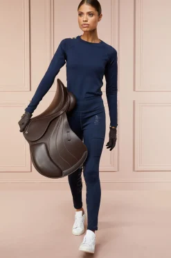 Holland Cooper Findley Crew Base Layer Navy Online