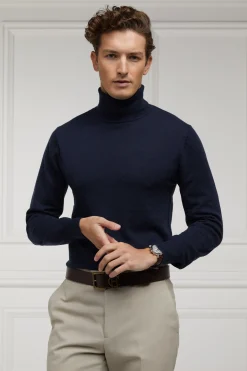 Holland Cooper Fine Roll Neck Knit Navy Online