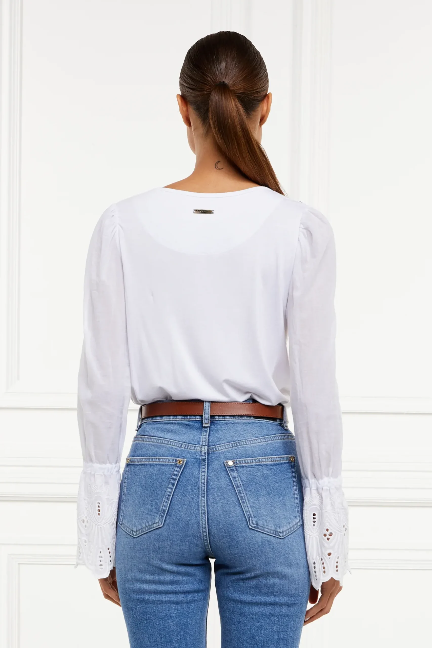 Holland Cooper Francesca Jersey Blouse White Hot