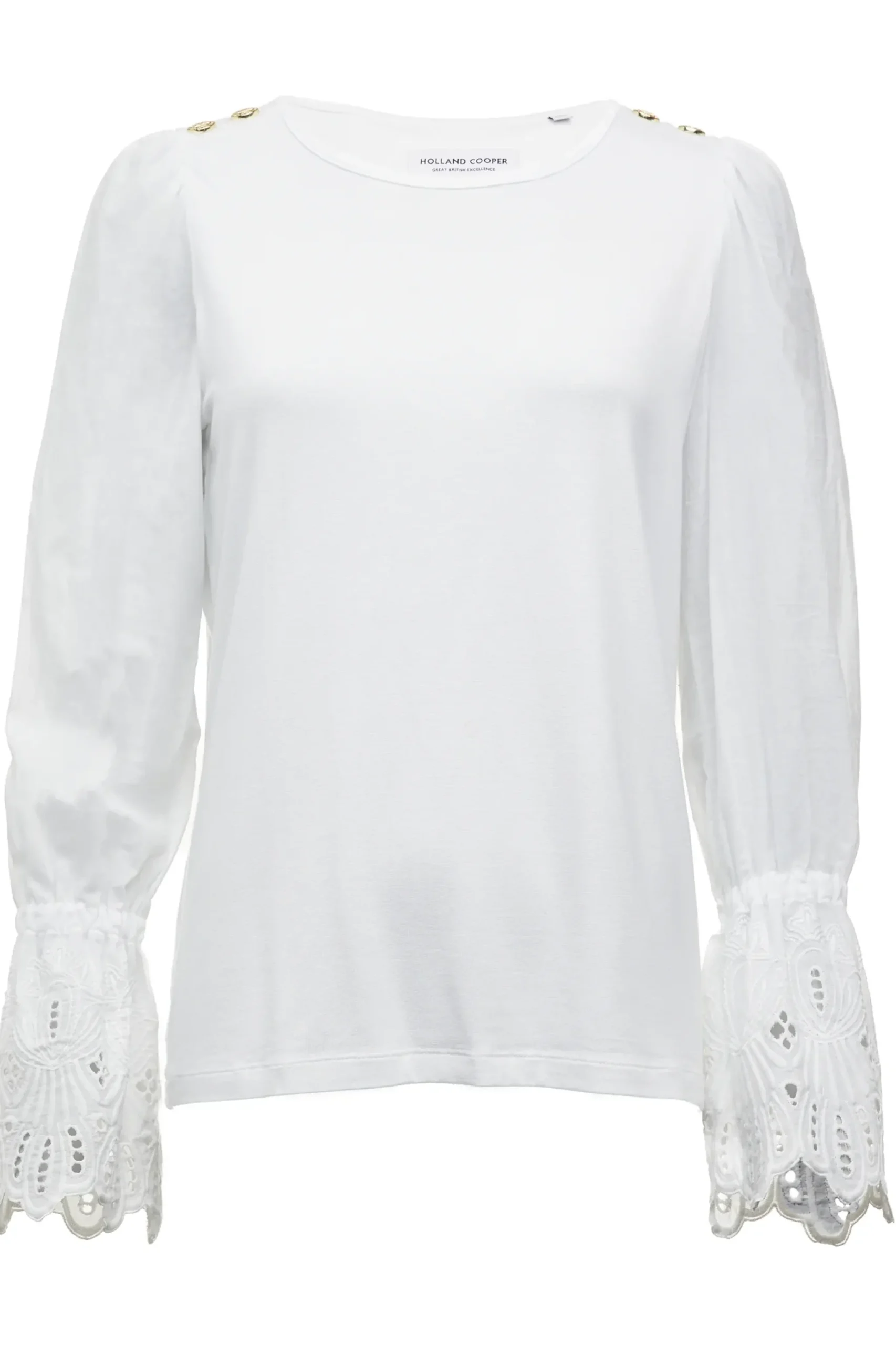 Holland Cooper Francesca Jersey Blouse White Hot