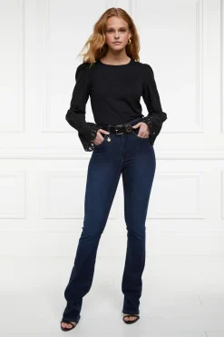 Holland Cooper Francesca Jersey Blouse Black Outlet