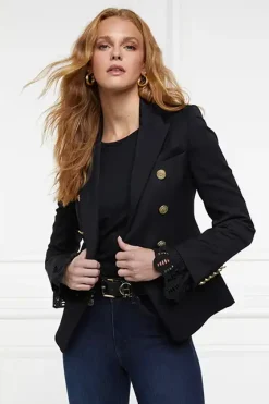Holland Cooper Francesca Jersey Blouse Black Outlet