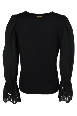 Holland Cooper Francesca Jersey Blouse Black Outlet