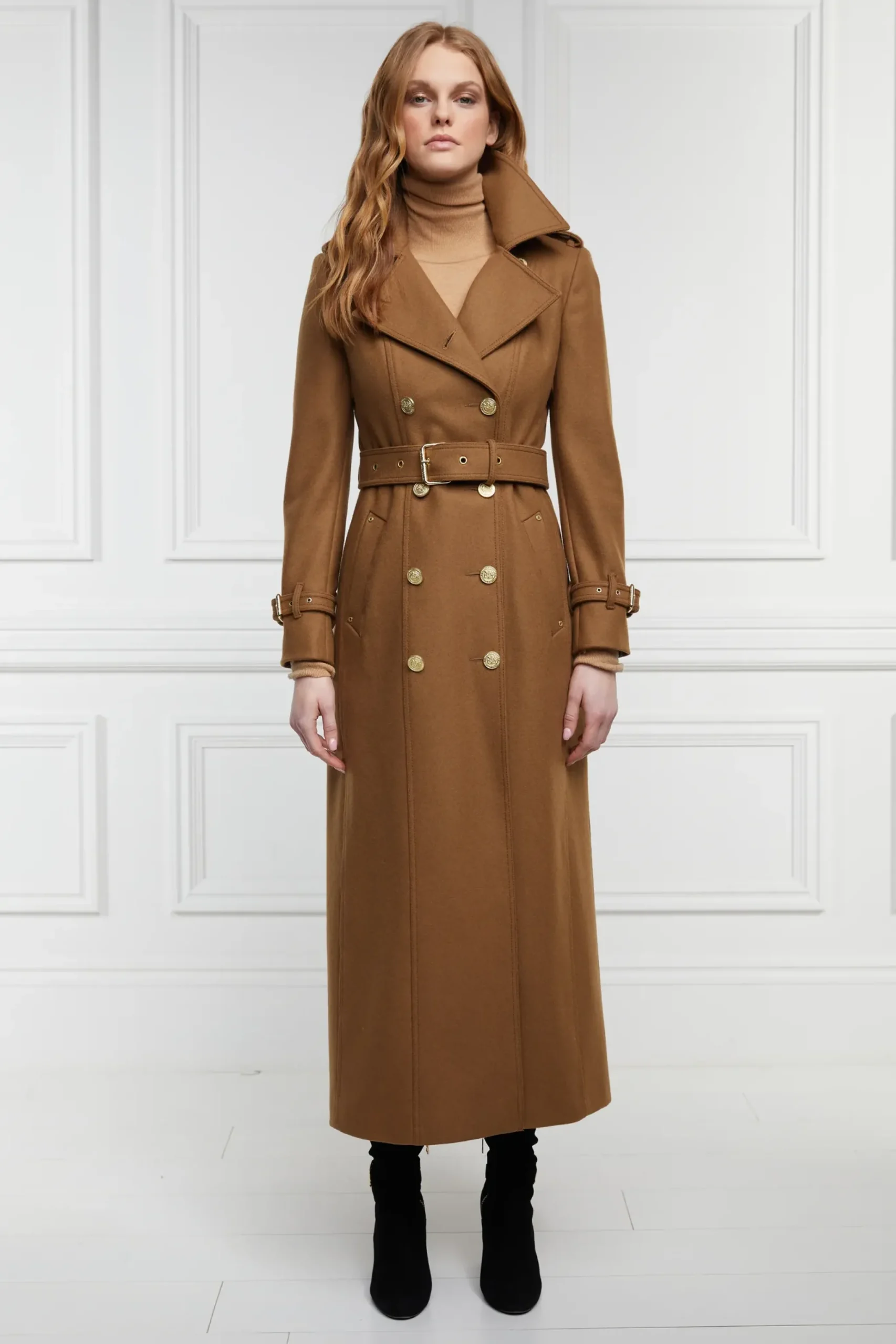 Holland Cooper Full Length Chelsea Trench Coat Dark Camel Hot