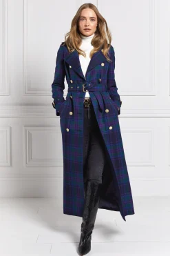 Holland Cooper Full Length Marlborough Trench Coat Heather Tartan Online