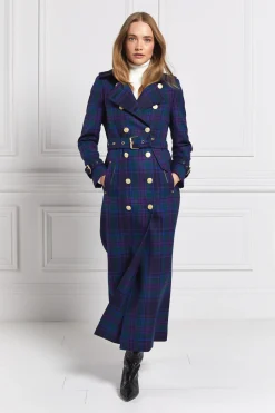 Holland Cooper Full Length Marlborough Trench Coat Heather Tartan Online