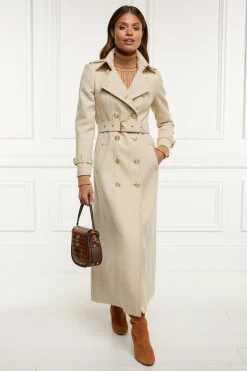 Holland Cooper Full Length Marlborough Trench Coat Biscuit Clearance